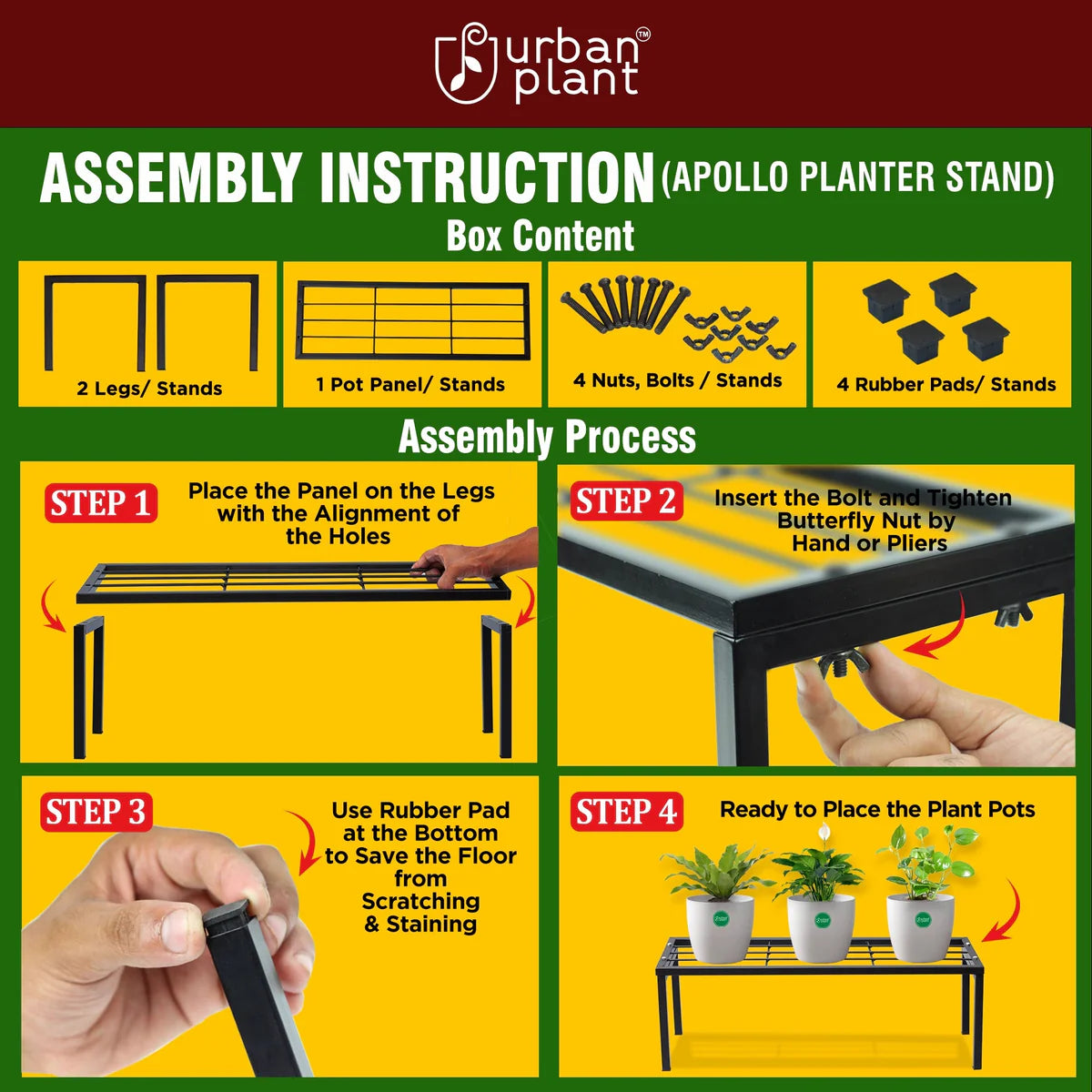 Urban Plant Apollo Metal Plant Stand for Garden